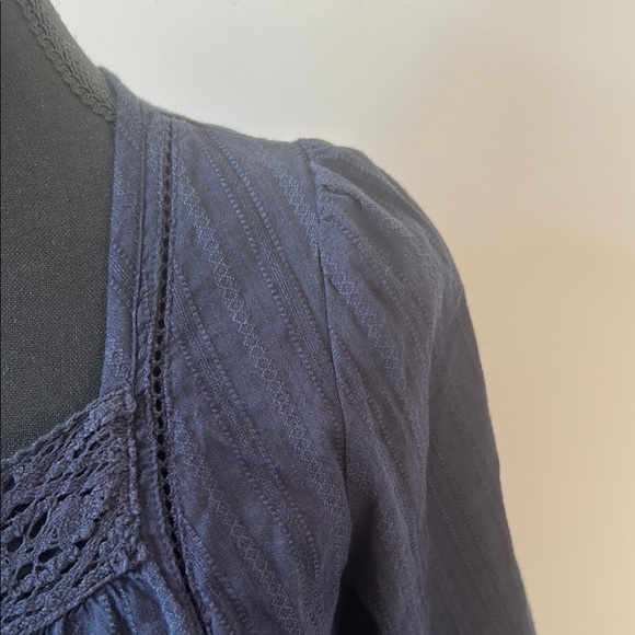 Blue Relaxed Ruched Tunic Blouse - Picture 6 of 12